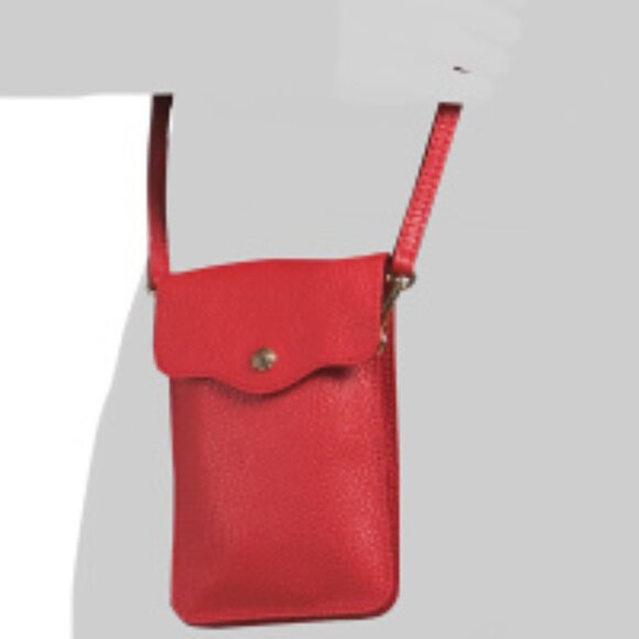 NEW ISADORA Made In Italy Leather Dual Compartment Phone Holder Crossbod 262mn - Picture 4 of 5